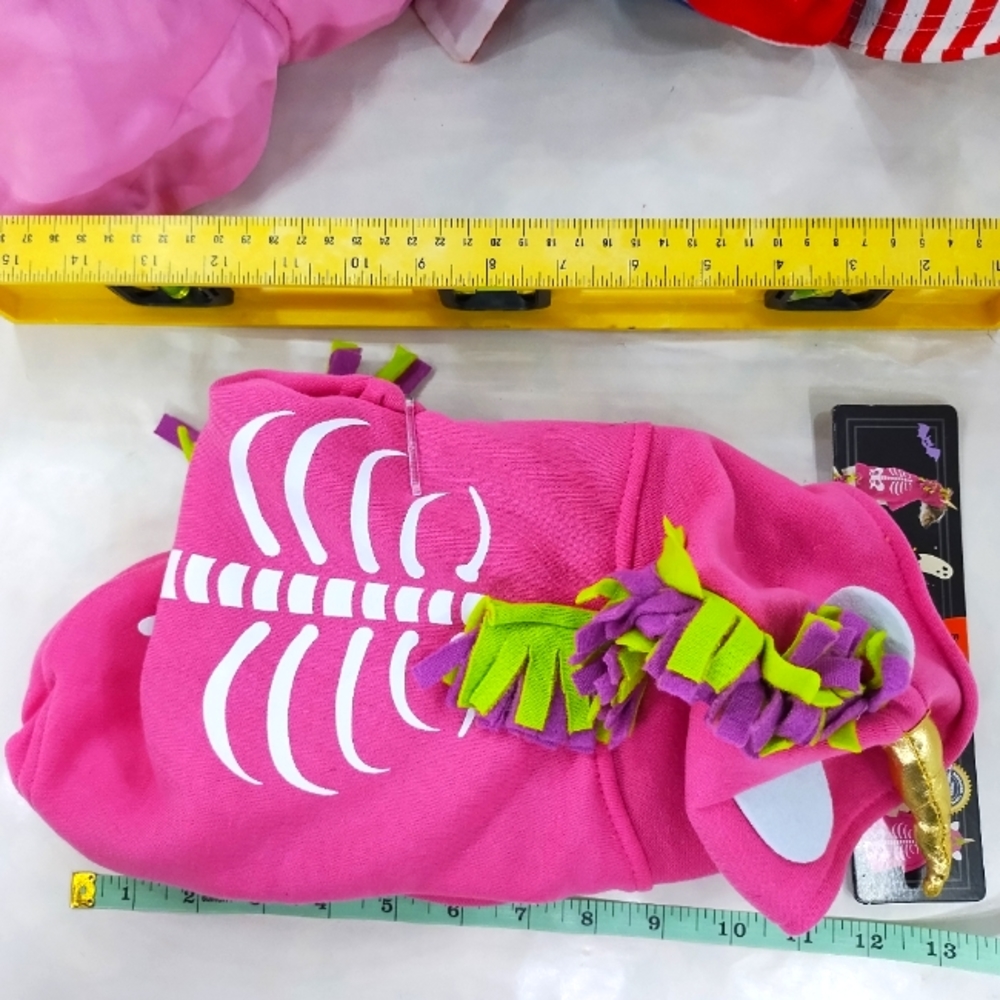 Warm Pink Dog Hoodie New Unicorn Skeleton